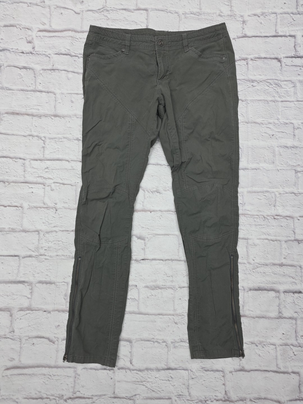 Kuhl Inspiratr Pants Size 12 Reg (35x31) Green Outdoor Hiking Camping Style 6249